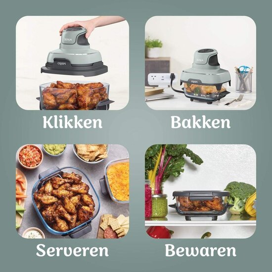 Ninja Ninja Crispy 4-in-1 Airfryer With Glass Food Storage Trays FN101EUSG