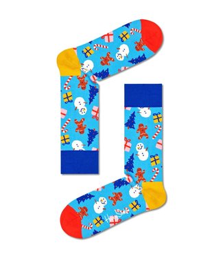 Happy socks Happy Socks : All-over-print blauw (Kerstmis)