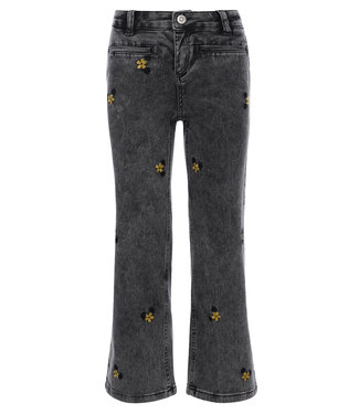 Looxs SS Looxs Sixteen : Wideleg jeans embroidered (Acid grey)