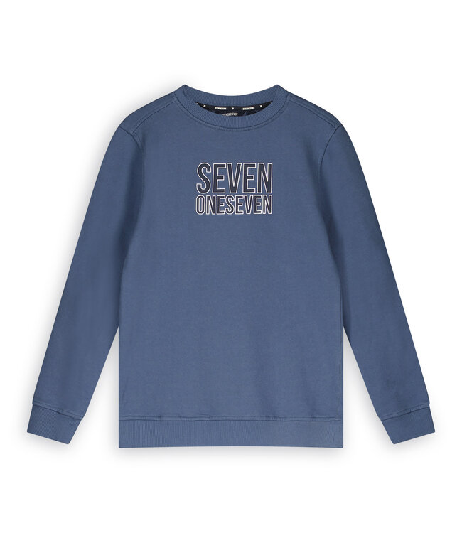 717 OUTLET 717 : Blauwe sweater (Worker blue)