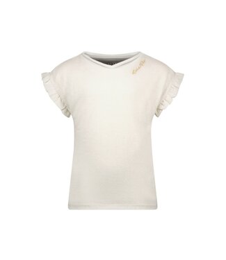 Like Flo SS Like Flo : Metallic ruffle T-shirt (Off white)