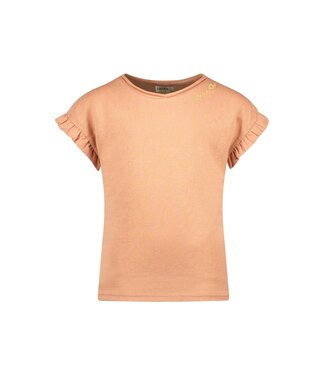 Like Flo SS Like Flo : Metallic ruffle T-shirt (Brique)