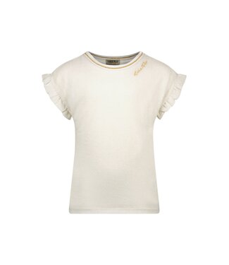 Like Flo SS Like Flo : Metallic ruffle rib T-shirt (Off white)