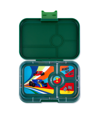 Yumbox Yumbox : Tapas Greenwich Green (Race cars tray)