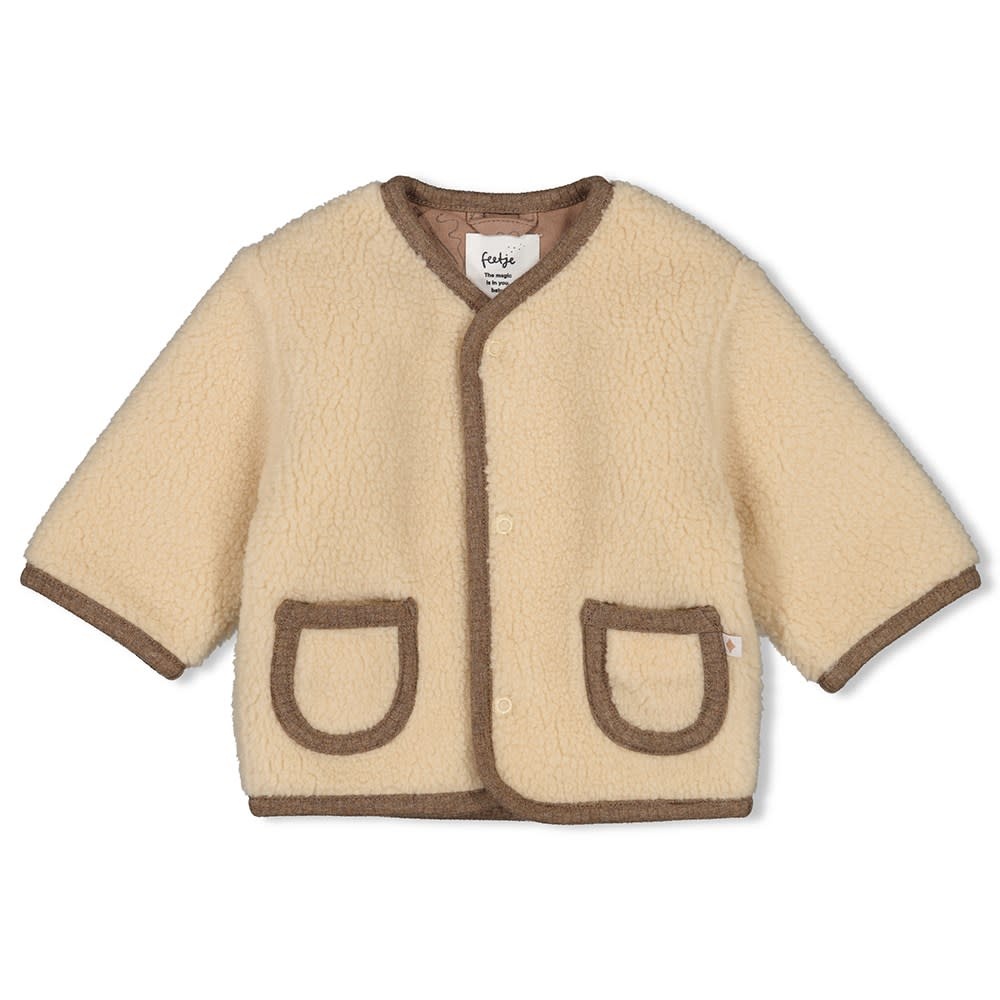 FW Feetje Teddy jasje Acorn Offwhite Kinderkleding Kamelie