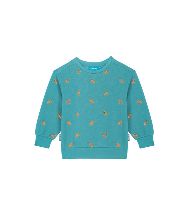 FW Someone Sweater Dinoso Petrol Kinderkleding Kamelie