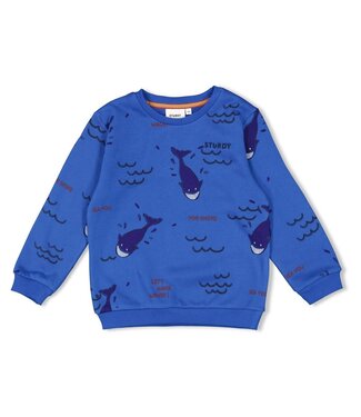 Sturdy FW Sturdy : Sweater AOP - Waves and Whales (Aqua)