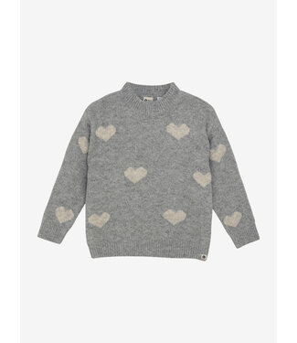 Daily 7 FW Daily 7 : Knitted sweater Hearts (Medium grey)