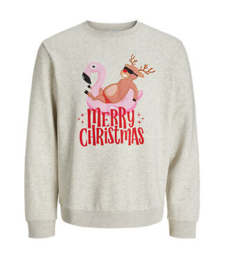 Jack & Jones FW Jack & Jones : Sweater Christmas (White Melange)