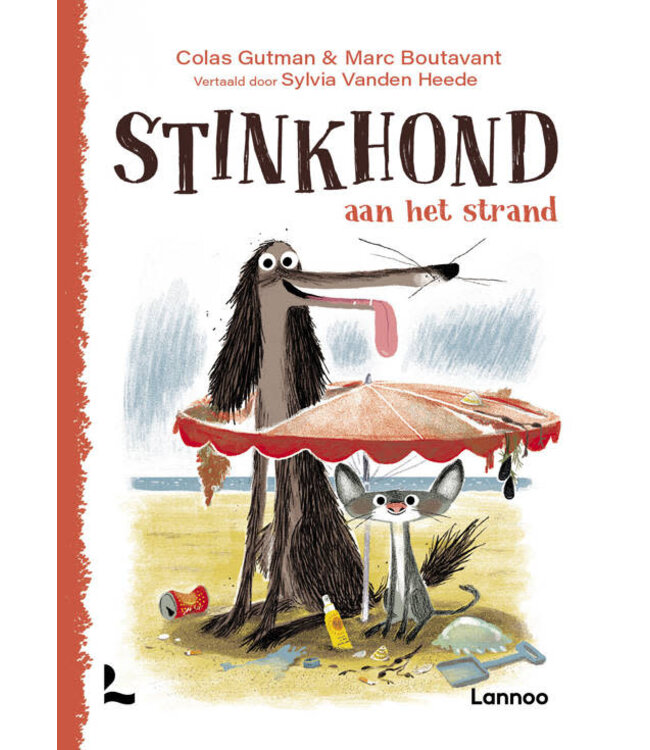 Stinkhond aan het strand