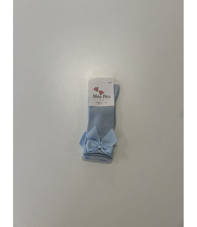 SS Meia pata: Kniekousen strik Baby blue