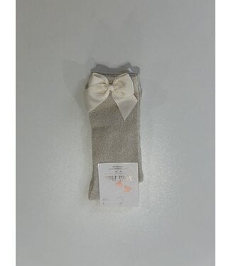 Meia Pata SS Meia pata: Kniekousen strik Ivory Lurex