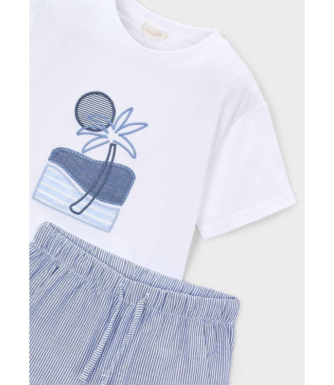 SS Mayoral: Set short + T-shirt 3218 (Capri Blue)