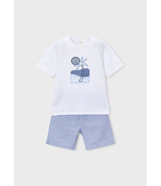 Mayoral SS Mayoral: Set short + T-shirt 3218 (Capri Blue)