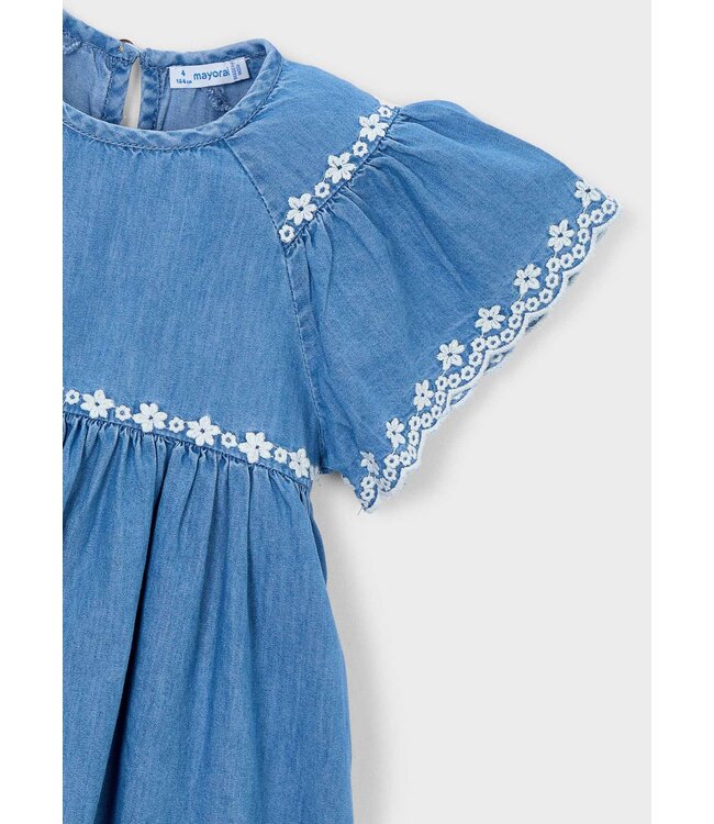 SS Mayoral: Jurk broderie 3927 (Medium blue)