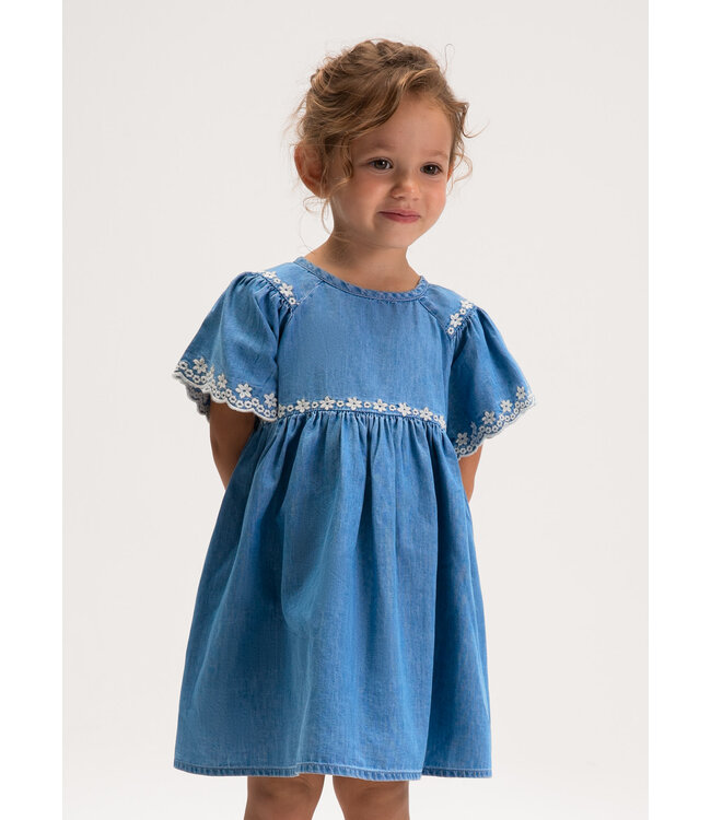 SS Mayoral: Jurk broderie 3927 (Medium blue)