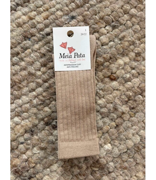 Meia Pata: Kniekous Rib Beige