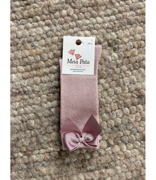 Meia pata: Kniekousen strik Dry pink