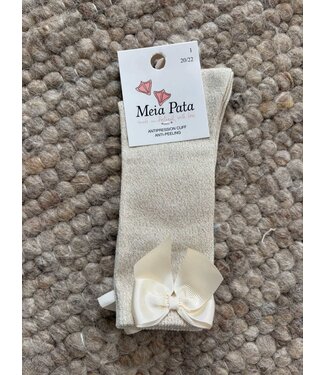 Meia Pata Meia pata: Kniekousen strik Ivory Lurex