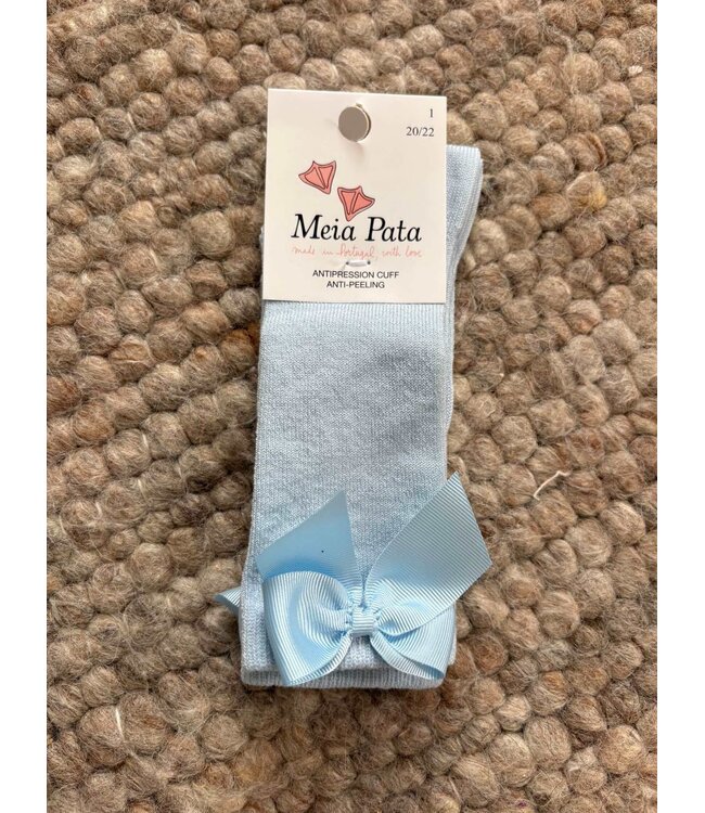 SS Meia pata: Kniekousen strik Baby blue