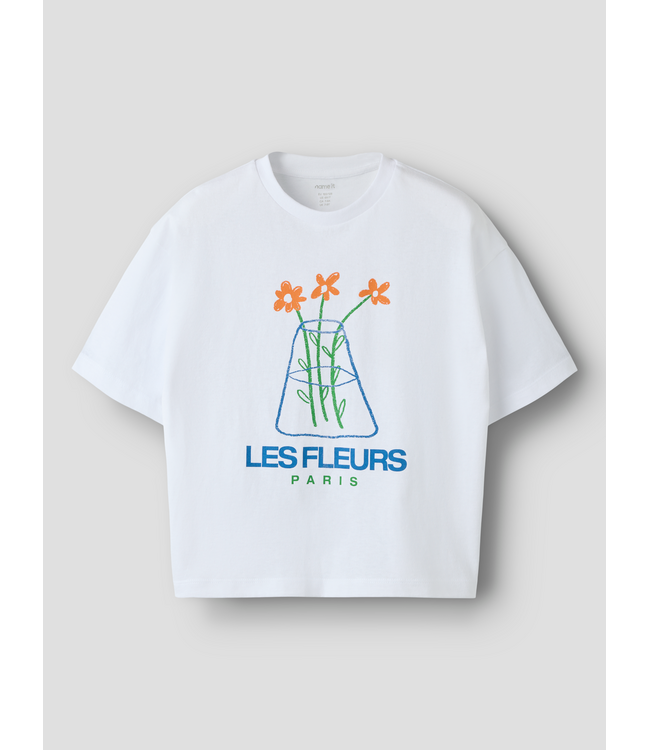SS Name it: T-shirt Helga 13259819 (Bright white les fleurs)