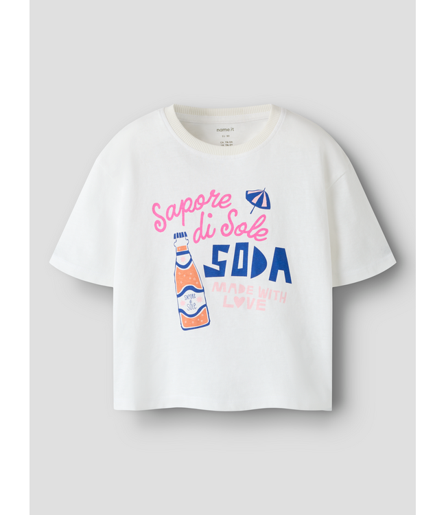 SS Name it: T-shirt Halfrida 13259797 (Cloud dancer)