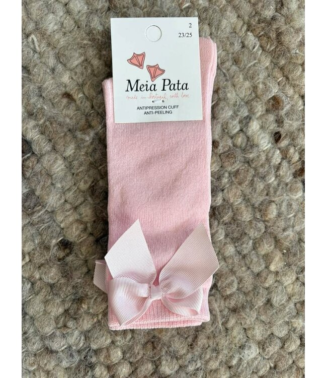 SS Meia pata: Kniekousen strik Baby Pink