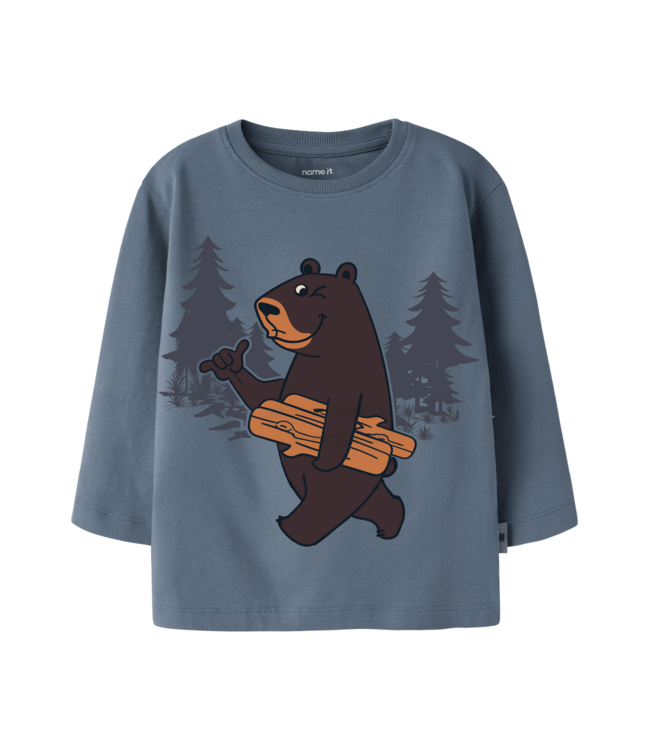 FW Name it: Longsleeve Motto 13260176  (Blue mirage)