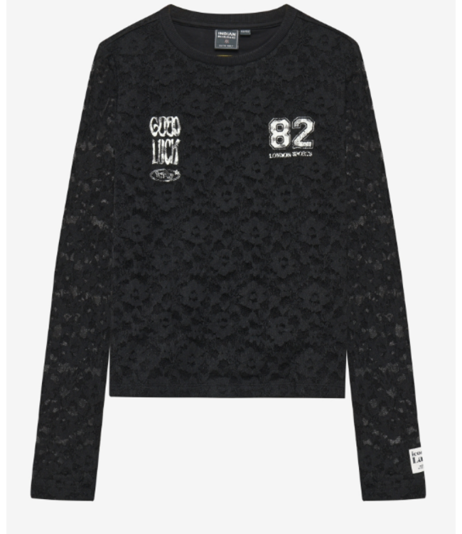 FW Indian Blue Jeans: Longsleeve Lace 970954 (Black)