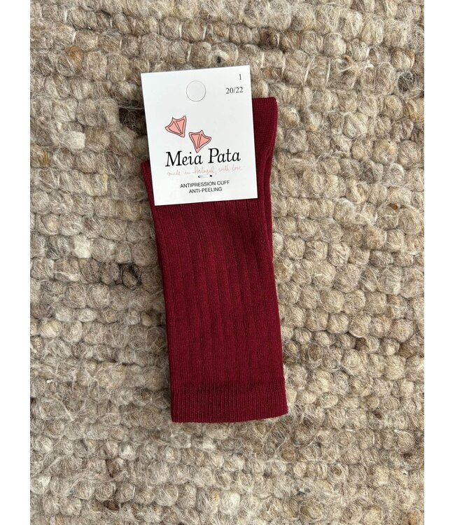 Meia Pata: Kniekous Rib Bordeaux