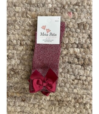 Meia Pata Meia pata: Kniekous strik Bordeaux Lurex