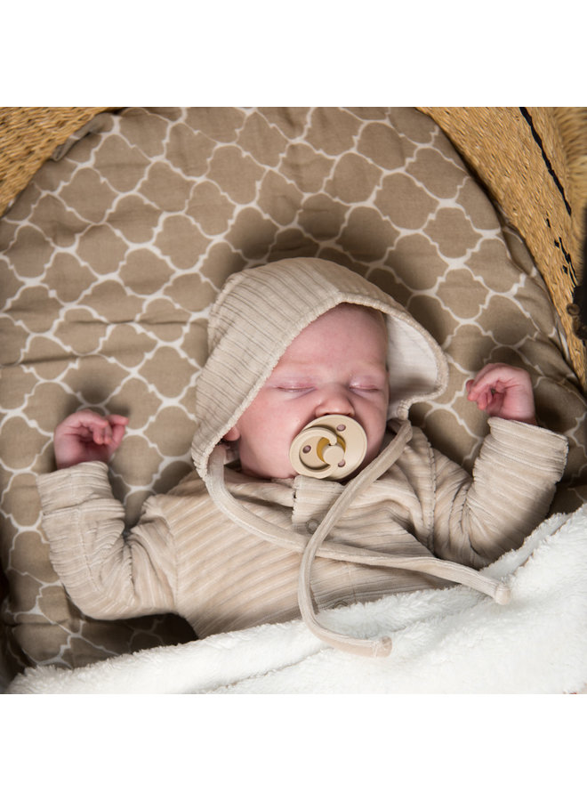 Baby Mütze 6-12 Monate Corduroy Sand