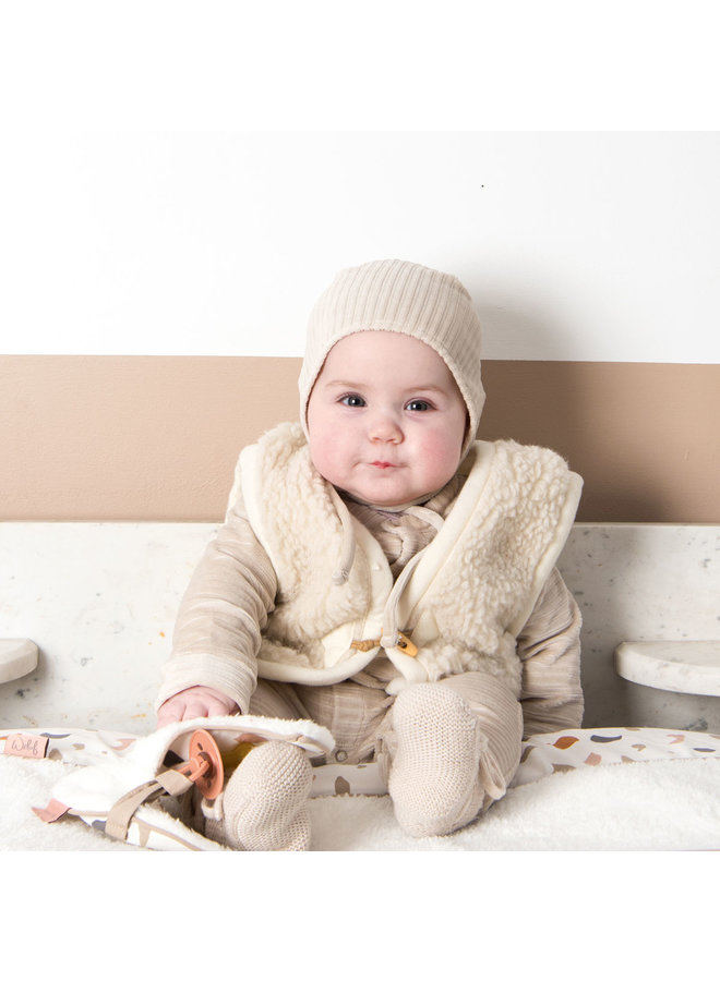 Baby Mütze 6-12 Monate Corduroy Sand