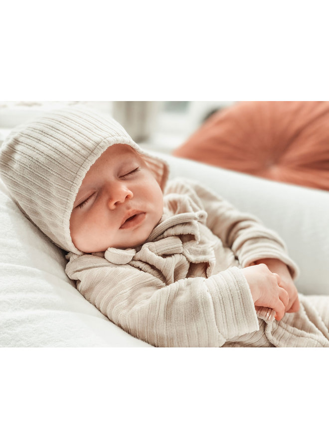 Baby Mütze 6-12 Monate Corduroy Sand