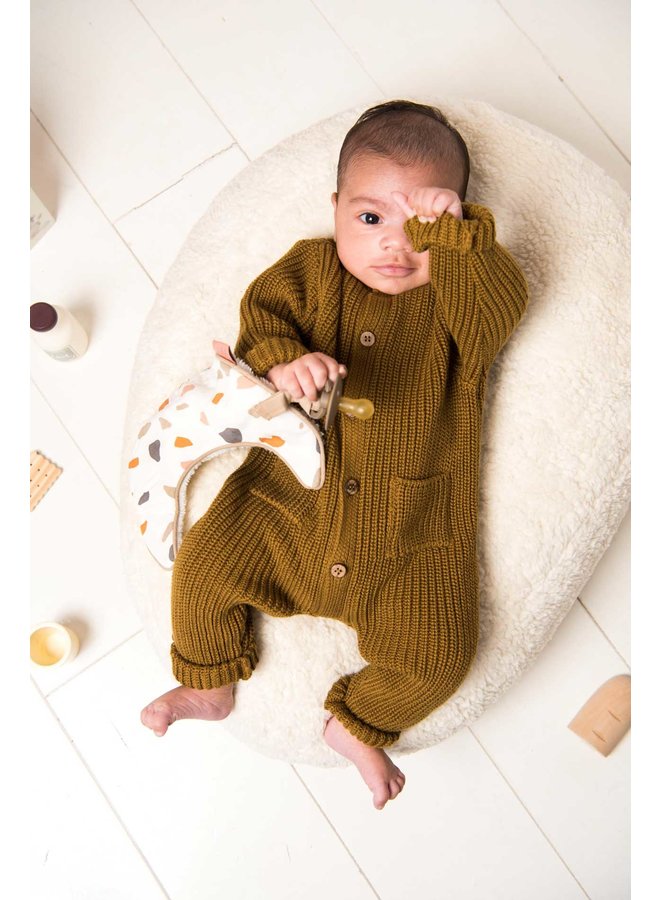 Strampler 50/56 Gestrickt Olive