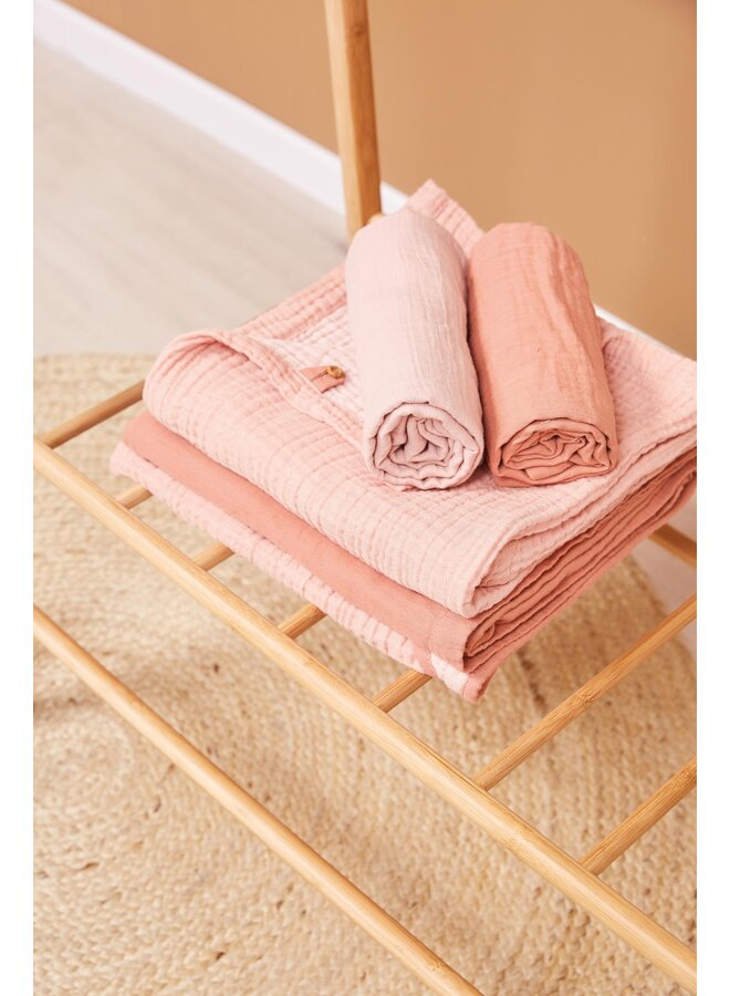Muslin Tuch Pure Cotton pink, 2 Stück 70 x 70 cm