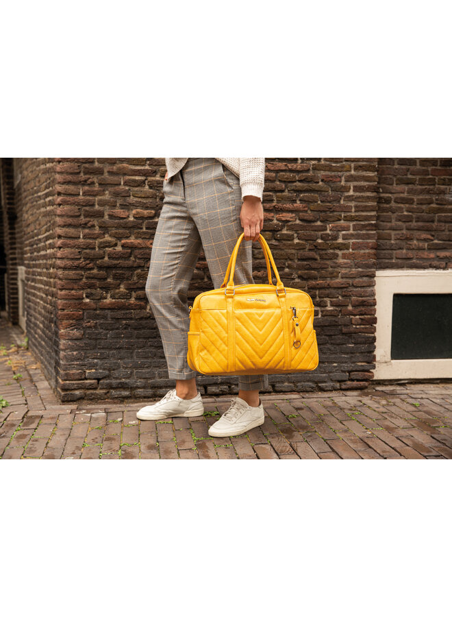 Amsterdam Quilted diaper bag ocher yellow