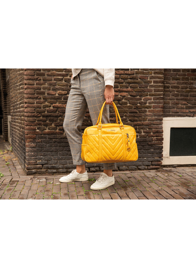 Amsterdam Quilted Wickeltasche ockergelb