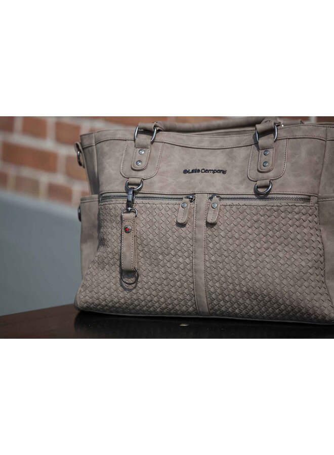 Monaco Braided diaper bag taupe