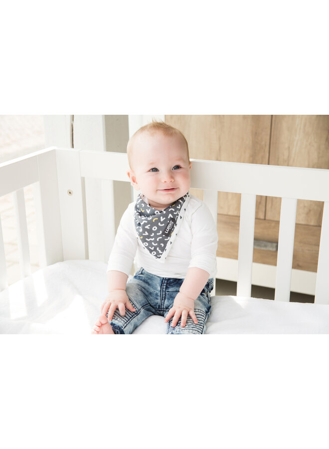 Bandana bib 2-pack LUMA Memphis Grey