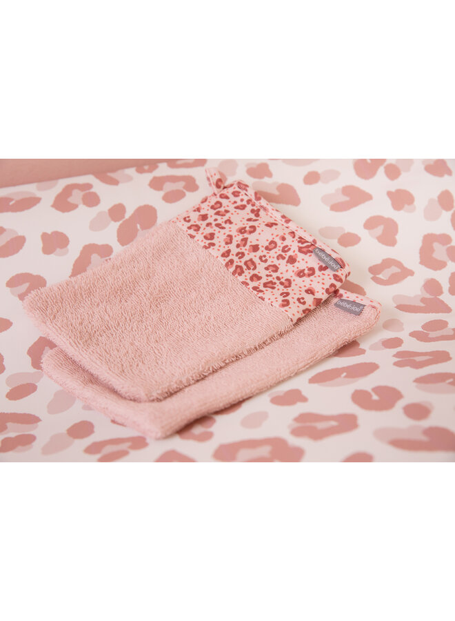 Waschhandschuhe 2-er Pack Leopard Pink