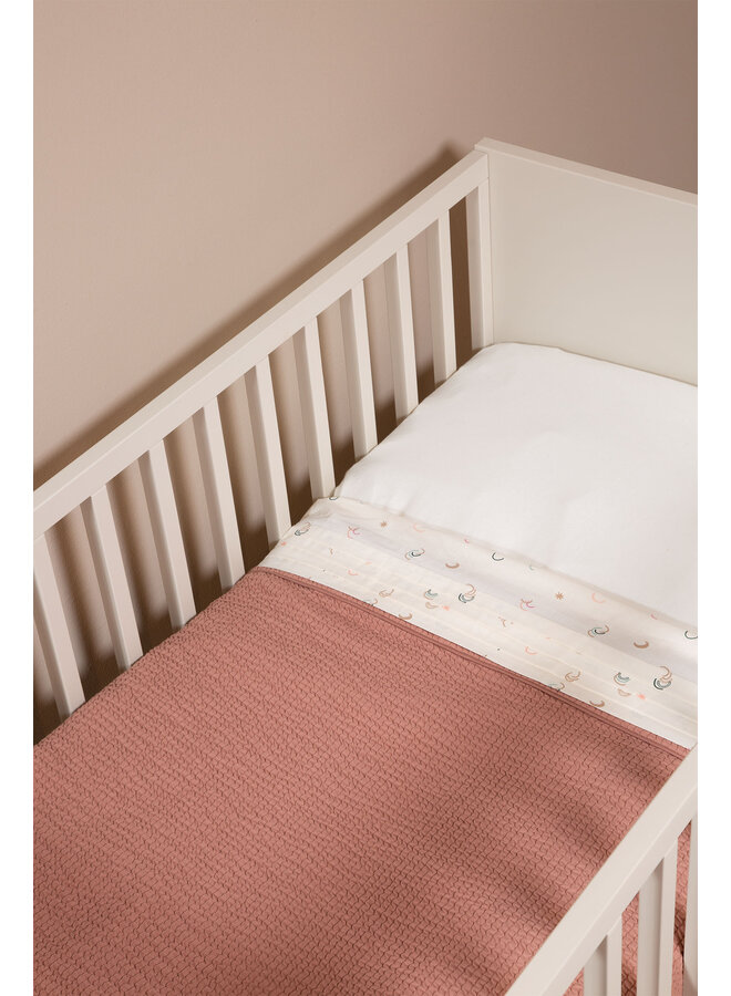 Tuck-inn blanket 60 x 120cm Dusty Pink waves