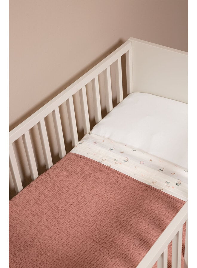 Tuck-inn blanket 40x80cm Dusty Pink waves