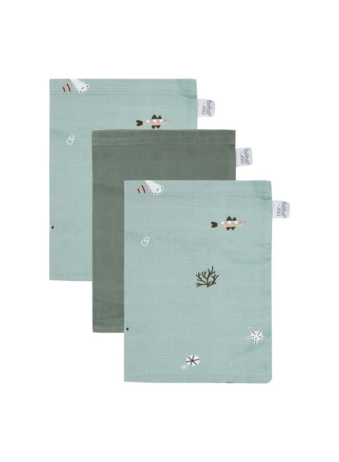 Bambus Waschhandschuhe 3-er Pack Ocean Vibes
