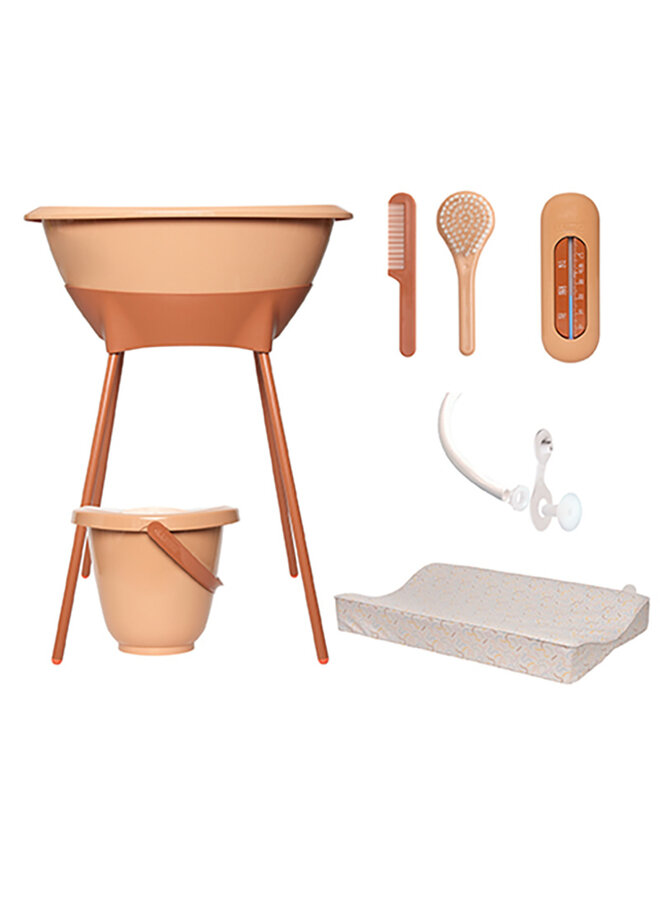 LUMA bath set with changing pad Spiced Copper