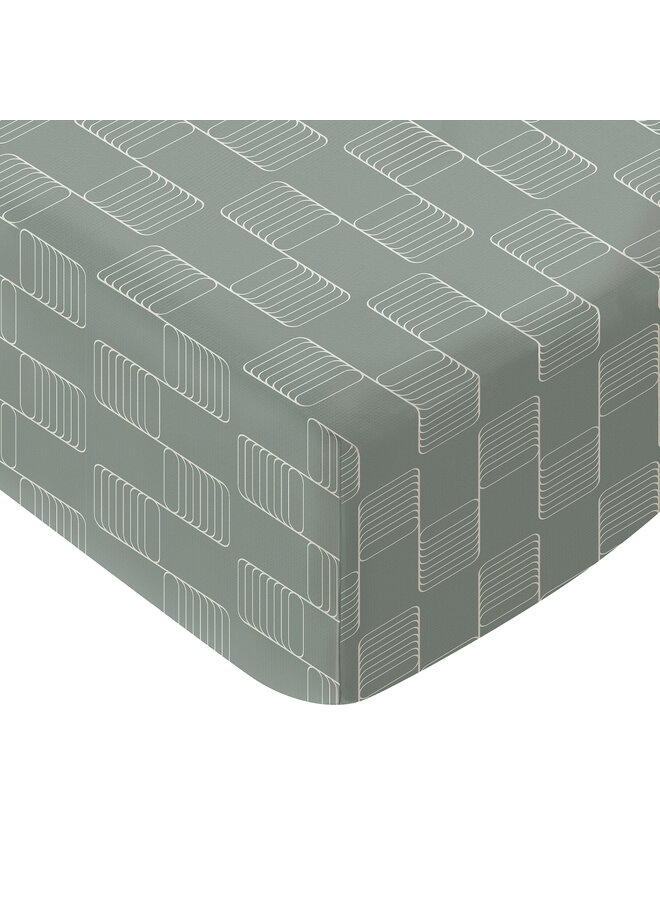 Fitted sheet 70 x145cm Sticky Stripes Green