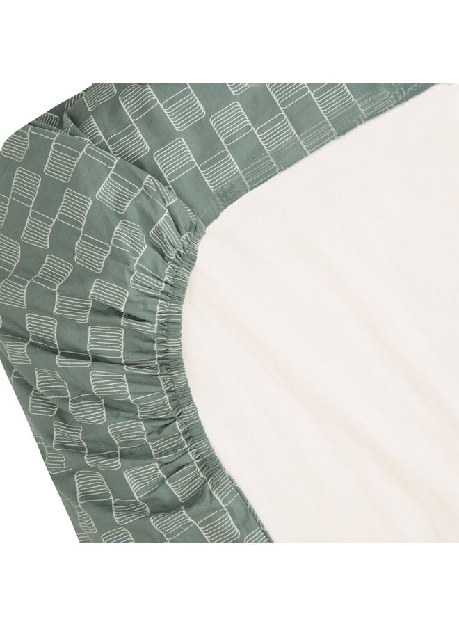 Fitted sheet 40 x 80cm Sticky Stripes Green