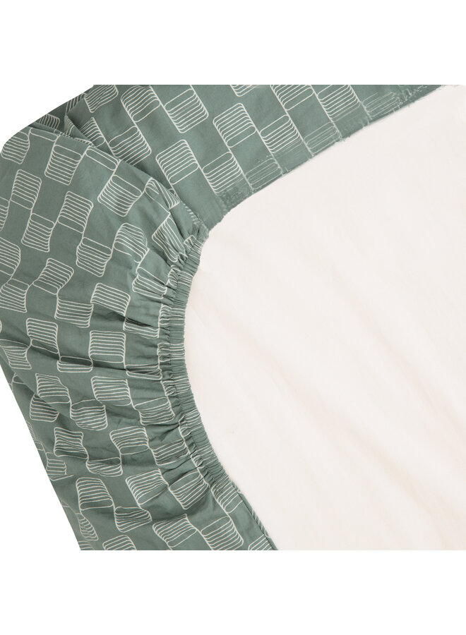 Fitted sheet  40 x 80cm Sticky Stripes Green