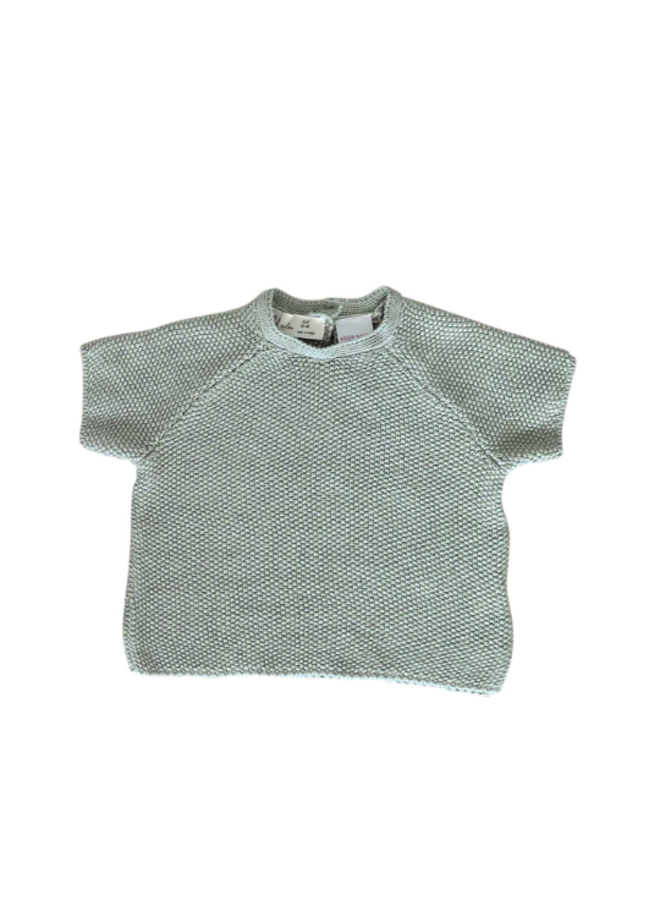 Kurzarmpullover 50/56 gestrickt Cloudy Mint