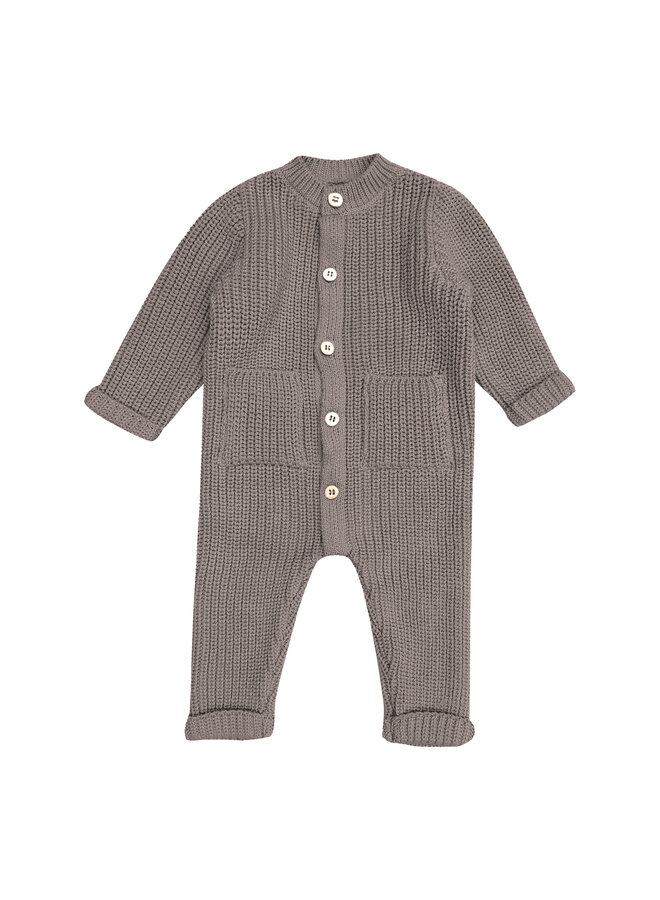 Onesie 62/68 Warm Grey knitted